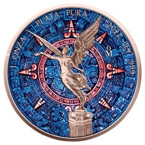1 oz Silber Libertad 2022 – Aztec Calendar, Art Color Collection