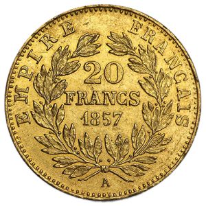 French 20 Francs Napoleon III Gold