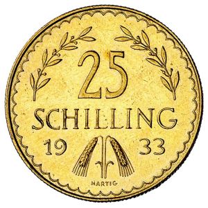 25 Schilling gold coin Austria 1st Republic