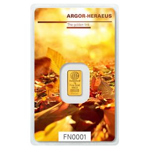 1g Gold Bar Argor Heraeus, Limited Edition AUTUMN
