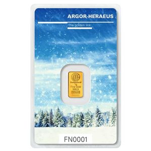 1g gold bar Argor Heraeus, Limited Edition WINTER