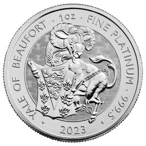 1 oz Platinum Yale of Beaufort, Royal Tudor Beasts Series 2023