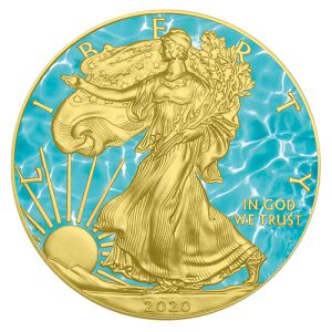 1 oz Silver Eagle 2020 – Water, Art Color Collection