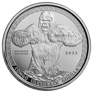 2022 1oz Silver Coin Kongo - Gorilla