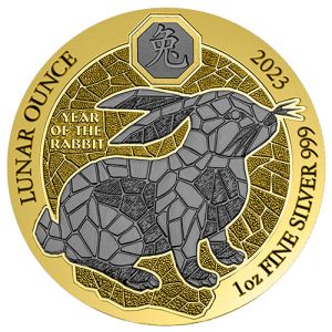 1 oz Silver Black Rabbit 2023 - Art Color Collection